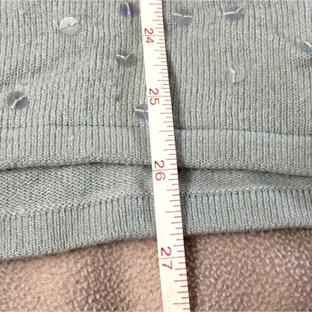 Venezia‎ Jeans Womens 22/24 Light Blue V-Neck Sweater Sequin Accents 3/4 Sleeves